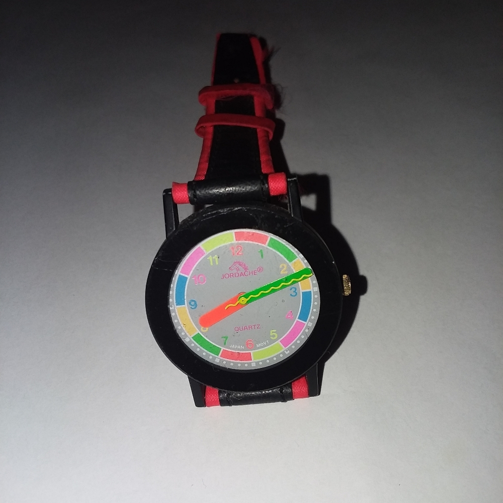 Vintage Jordache multicolored face watch